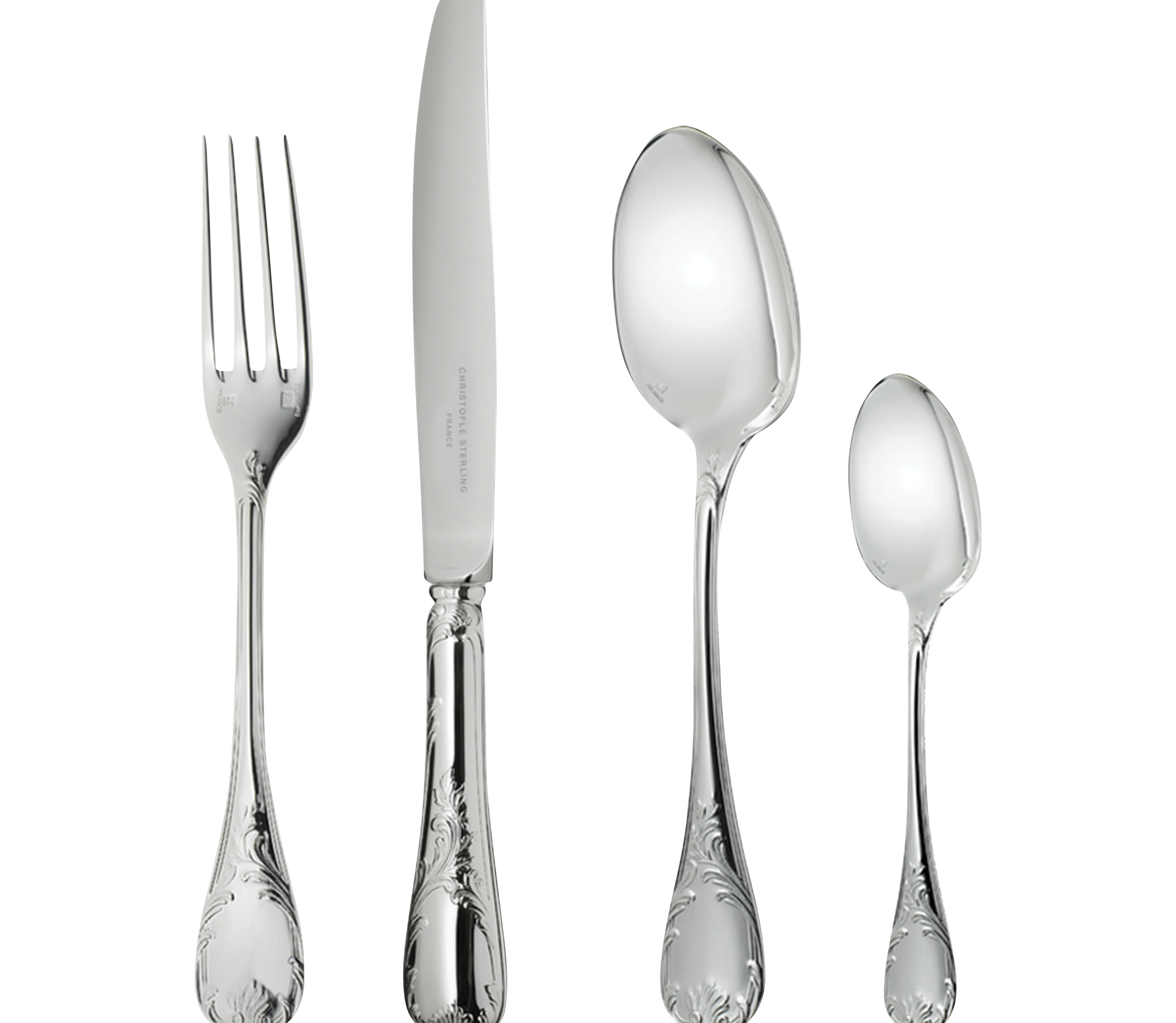 christofle 5-piece sterling silver flatware set 1