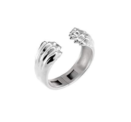 christofle sterling-silver cuff bracelet rhodium-plated 0