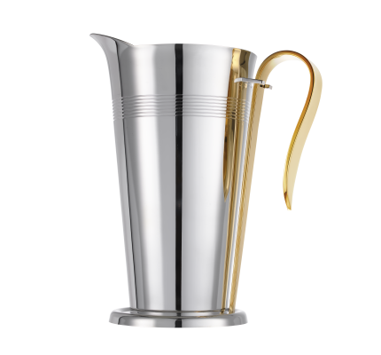 christofle silver-plated water pitcher with gilded handle  0