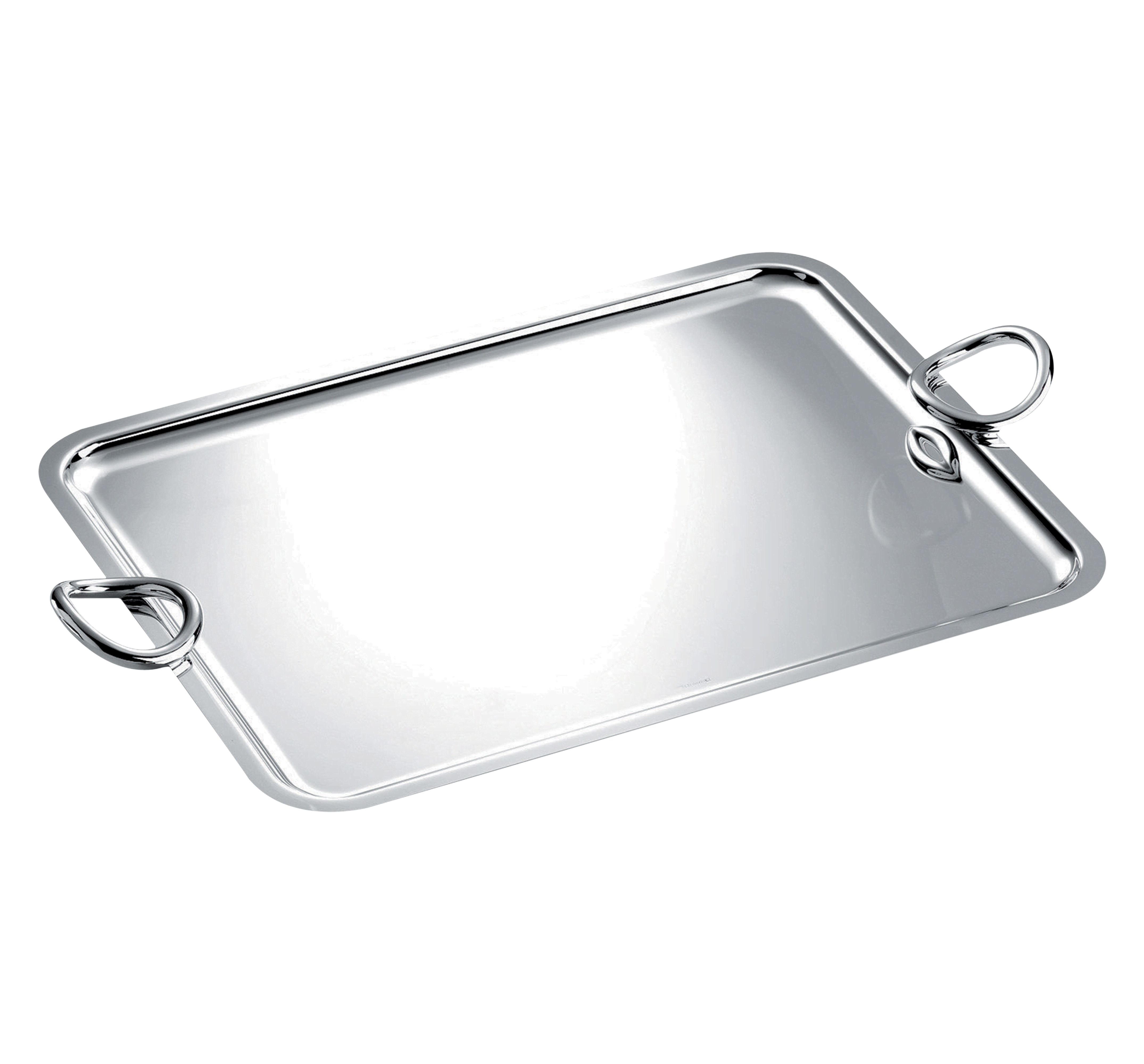 christofle plateau rectangulaire à anses en métal argenté - 53 x 42 cm 0
