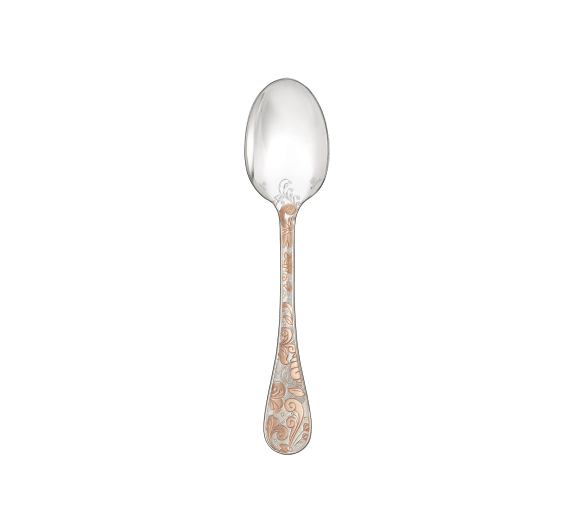 christofle partially gilded silver plated dessert spoon - pink gold 1