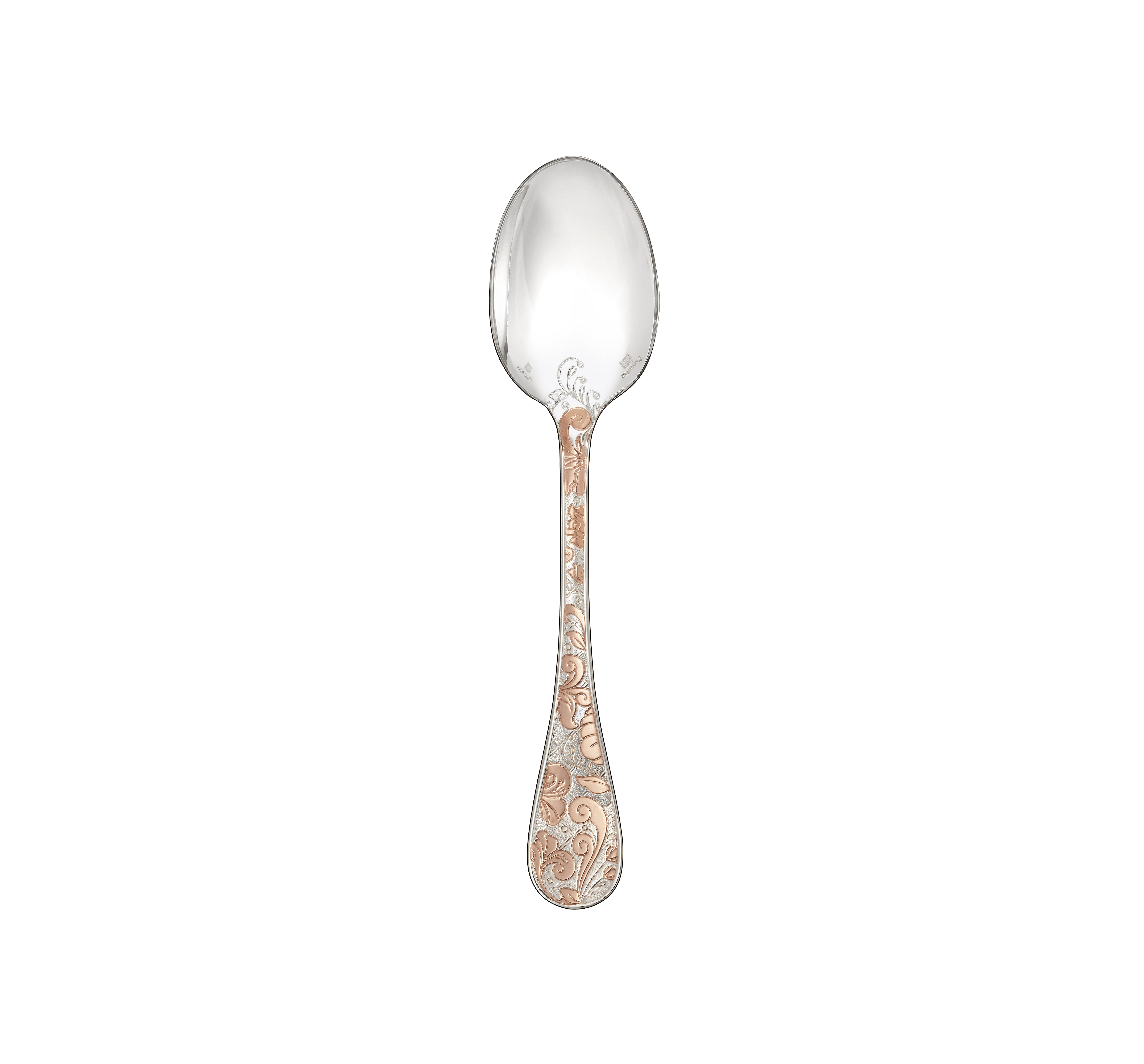 christofle partially gilded rose gold dessert spoon 1