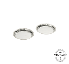 christofle vintage silvered coaster duo 0