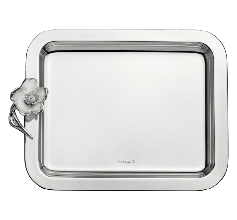 Tray 20x16 cm Anemone  Silver plated