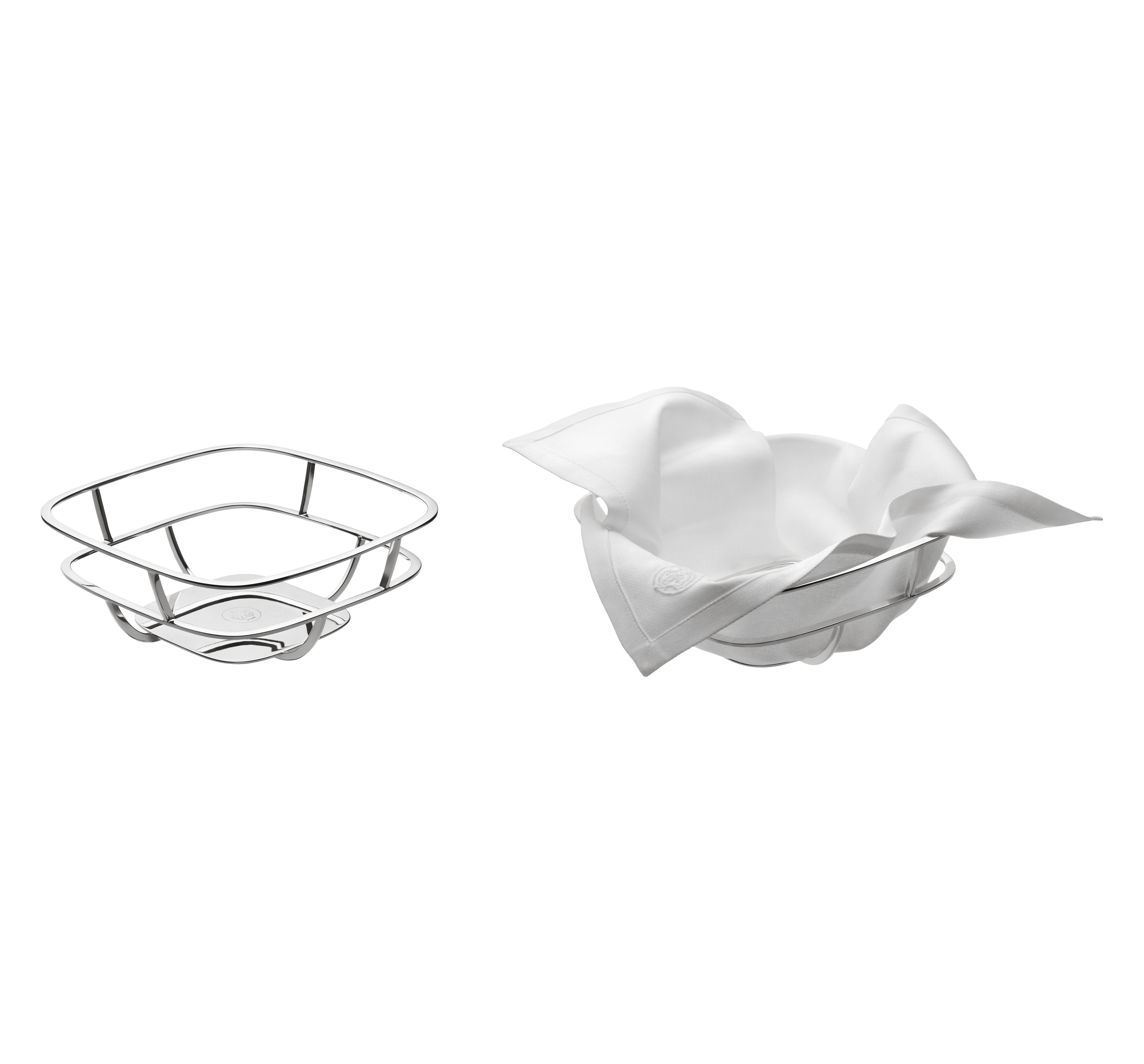 christofle silver-plated bread basket with napkins 4