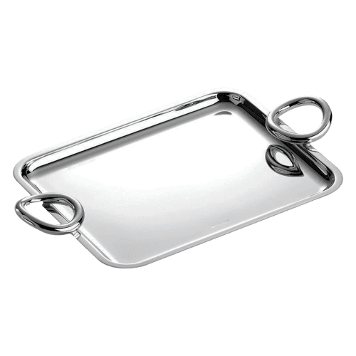 Christofle Malmaison Silver Plated Salt & Pepper w/Tray