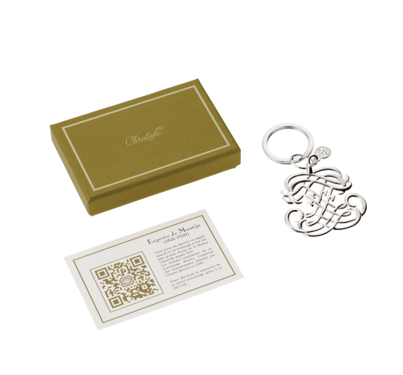 christofle sterling silver key chain ee - eugénie de montijo 2