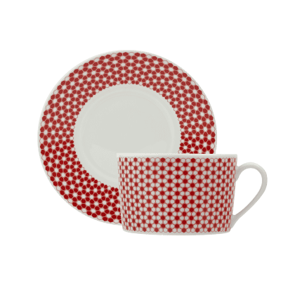 christofle breakfast cup & saucer - red 5