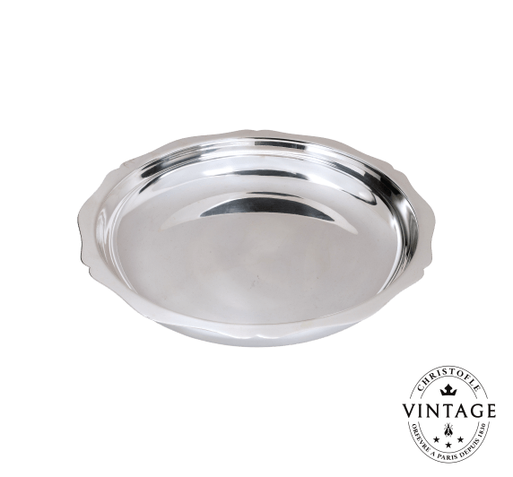 christofle plat à légume contours unis argenté -  vintage 1