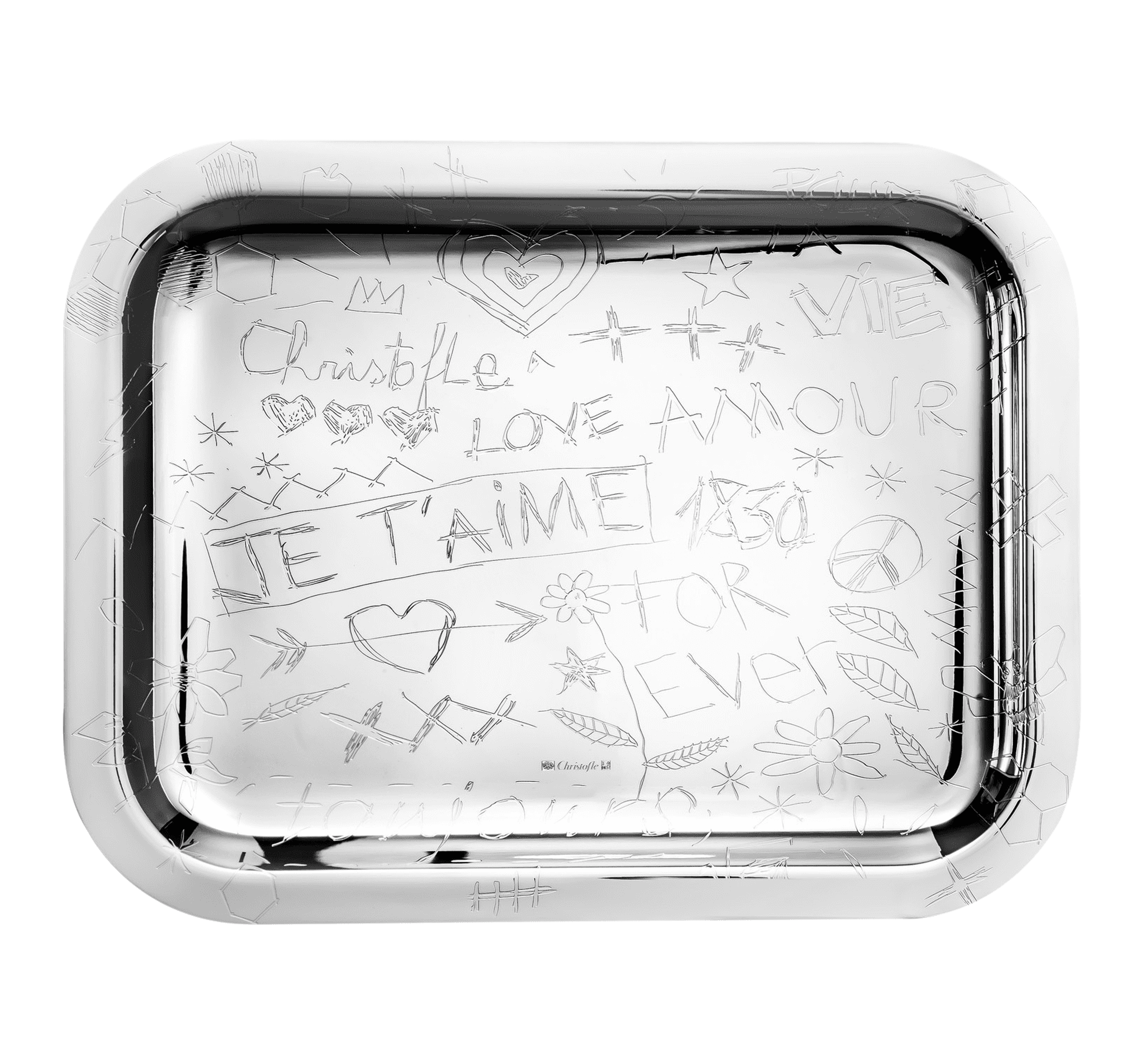 christofle plateau rectangulaire en métal argenté - 26 x 20 cm 1