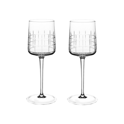 Set of 2 crystal red wine glasses Graphik
