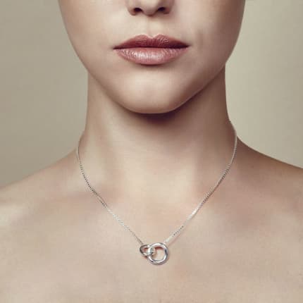 christofle short necklace with two rings idole de christofle  sterling 2