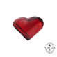 Vintage Crystal Pebble Paperweight Heart - Red front
