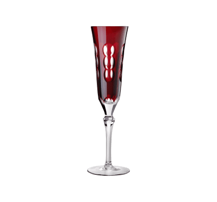 christofle red crystal champagne flute  1