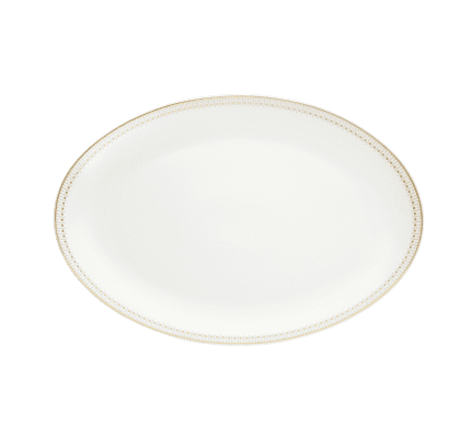 christofle porcelain oval platter 38 cm gold finish 0