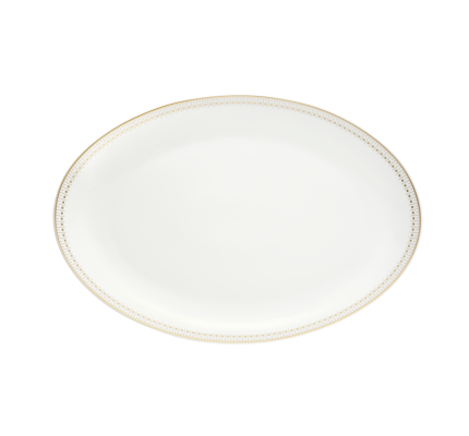 christofle porcelain oval platter 38 cm gold finish 0