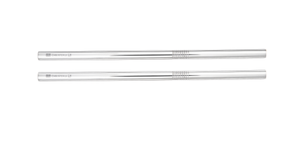 Set of 2 silver plated small straws
