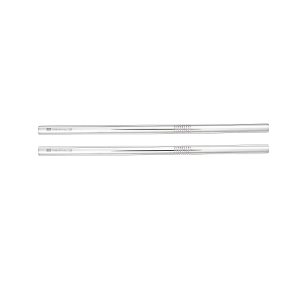 Set of 2 silver plated small straws