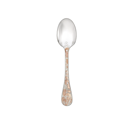 christofle partially gilded silver plated dessert spoon - pink gold 1