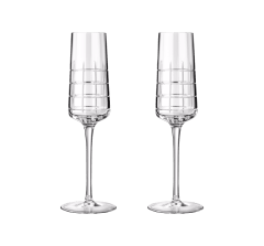 christofle set of 2 crystal champagne flutes 0