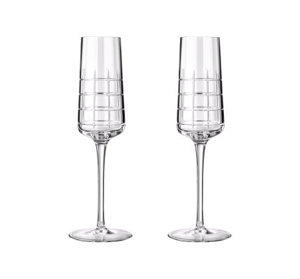 christofle set of 2 crystal champagne flutes 0