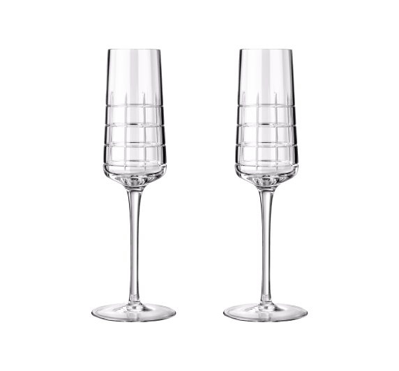 christofle set of 2 crystal champagne flutes 0