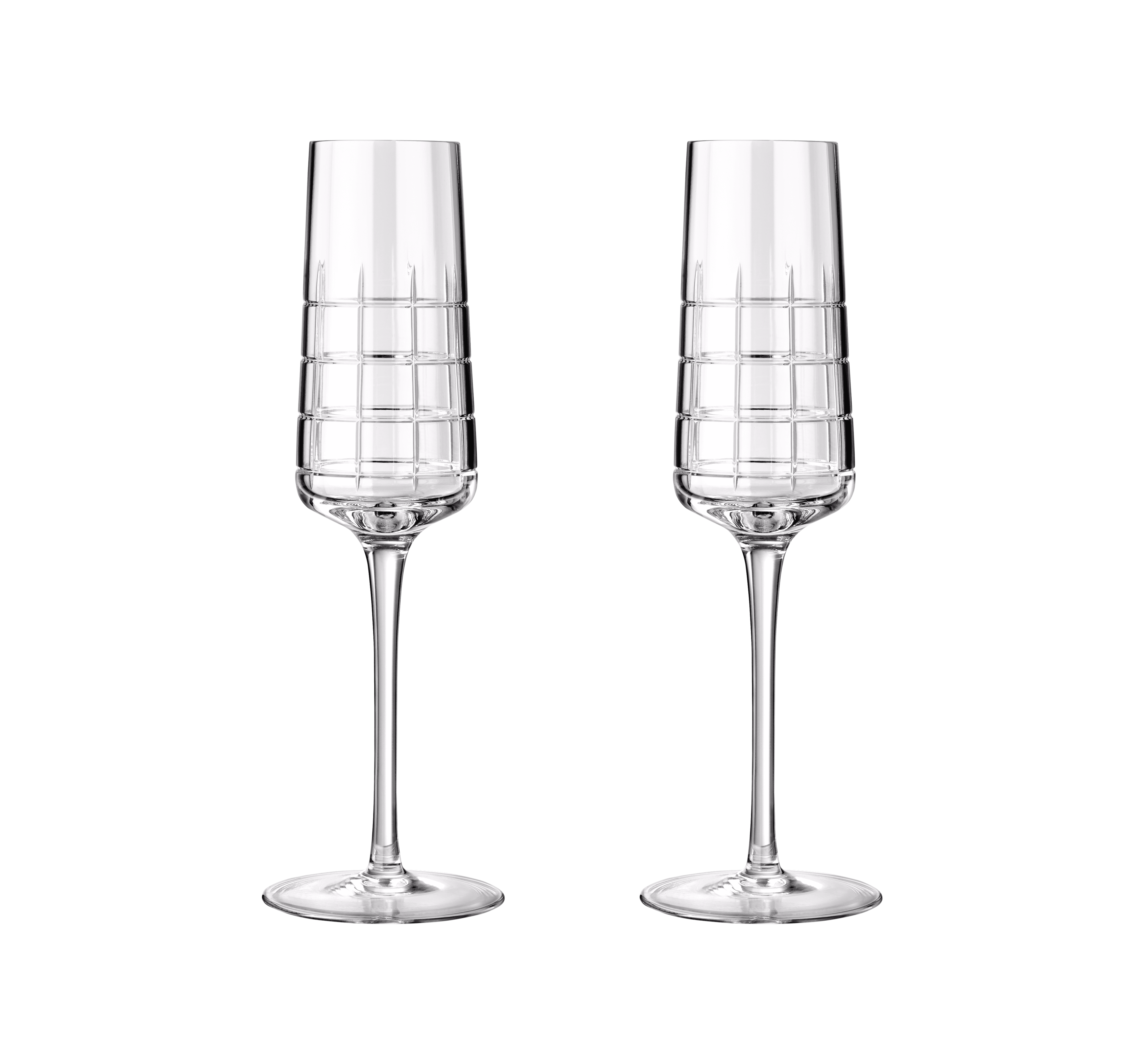 christofle lot de 2 flûtes à champagne en cristal 0