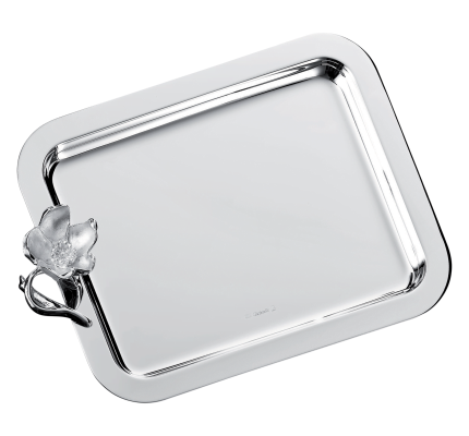 christofle tray 20x16 cm anemone  silver plated 1