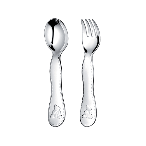 Silver Plated Two Piece Baby Flatware Set