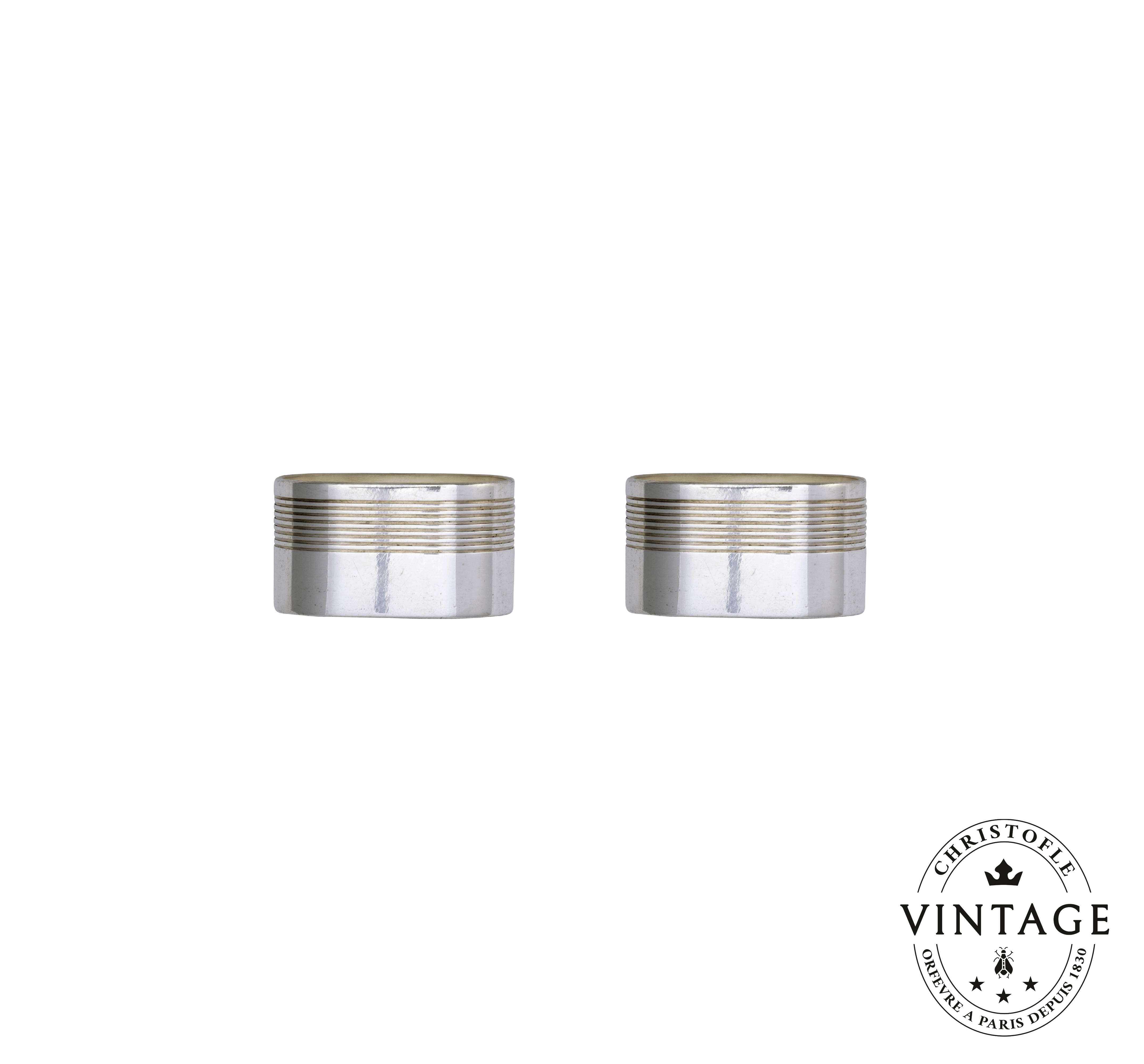 christofle vintage silvered set of 2 napkin rings 1
