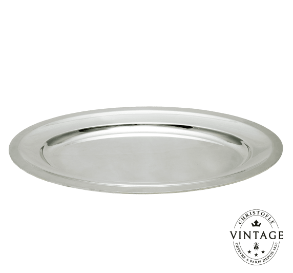 christofle plat oval argenté - vintage 1