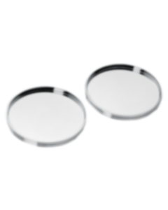 Set of 2 glass coasters K+T  Silver plated