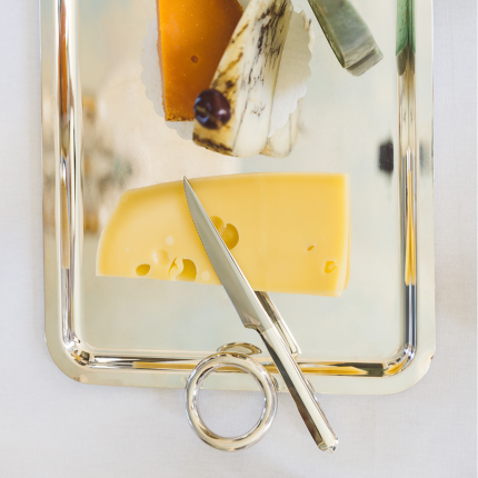Large Silver-Plated Rectangular Tray with handles - 43 x 31 cm