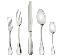 christofle individual place settings (5 pieces) perles 2  stainless ste 2