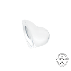 Vintage Crystal Pebble Paperweight Heart Amour - 3/4