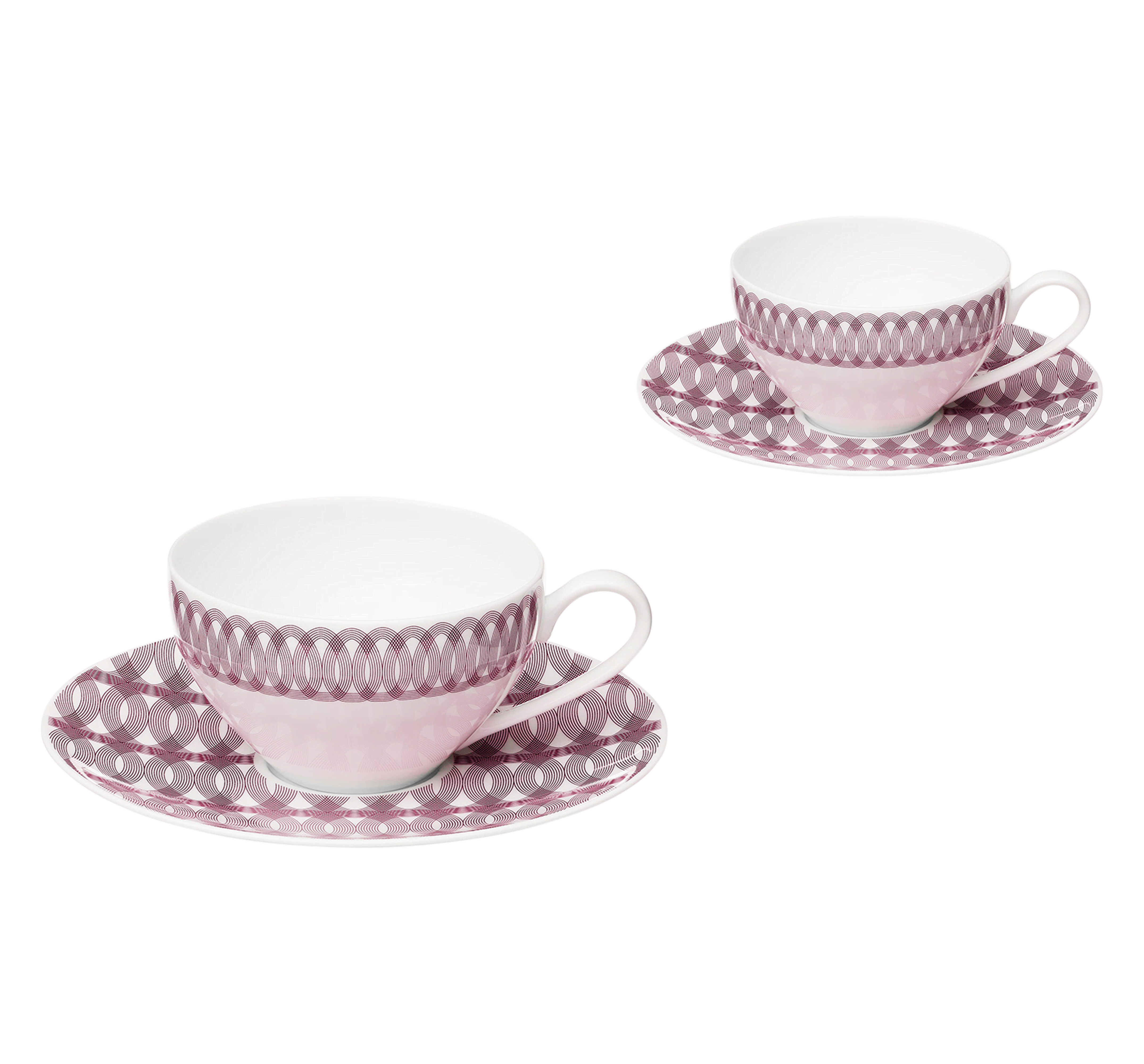 christofle set of 2 porcelain tea cups and saucers 1