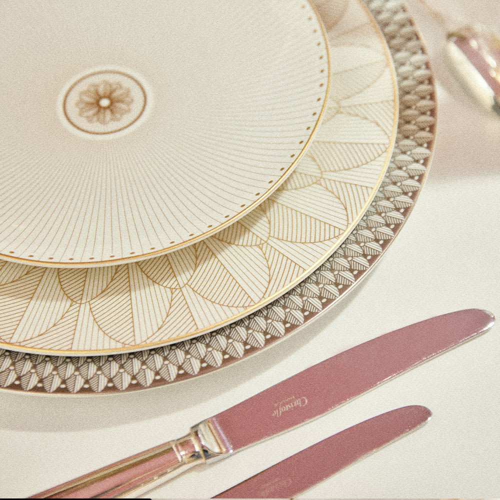 christofle porcelain dessert/luncheon/salad plate gold finish 5