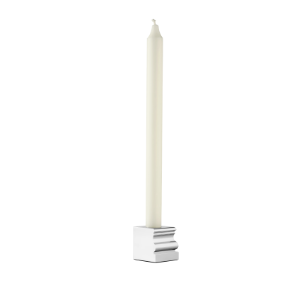 Small Chrome Aluminium Candle Holder