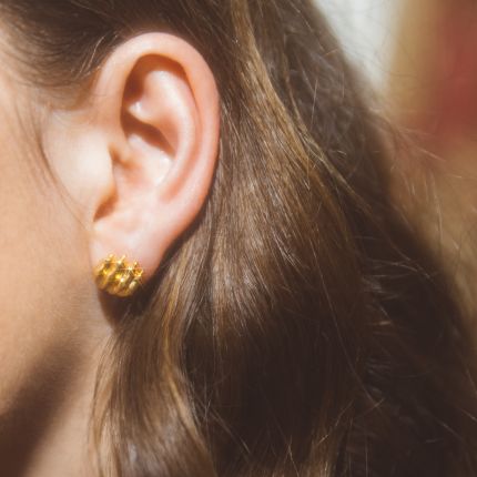 Sterling-Silver Gilded 24 carats Stud Earrings