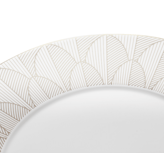christofle porcelain dinner plate platinum finish 1