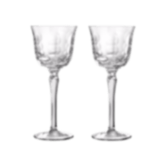 christofle Set of 2 Crystal White Wine Glasses
