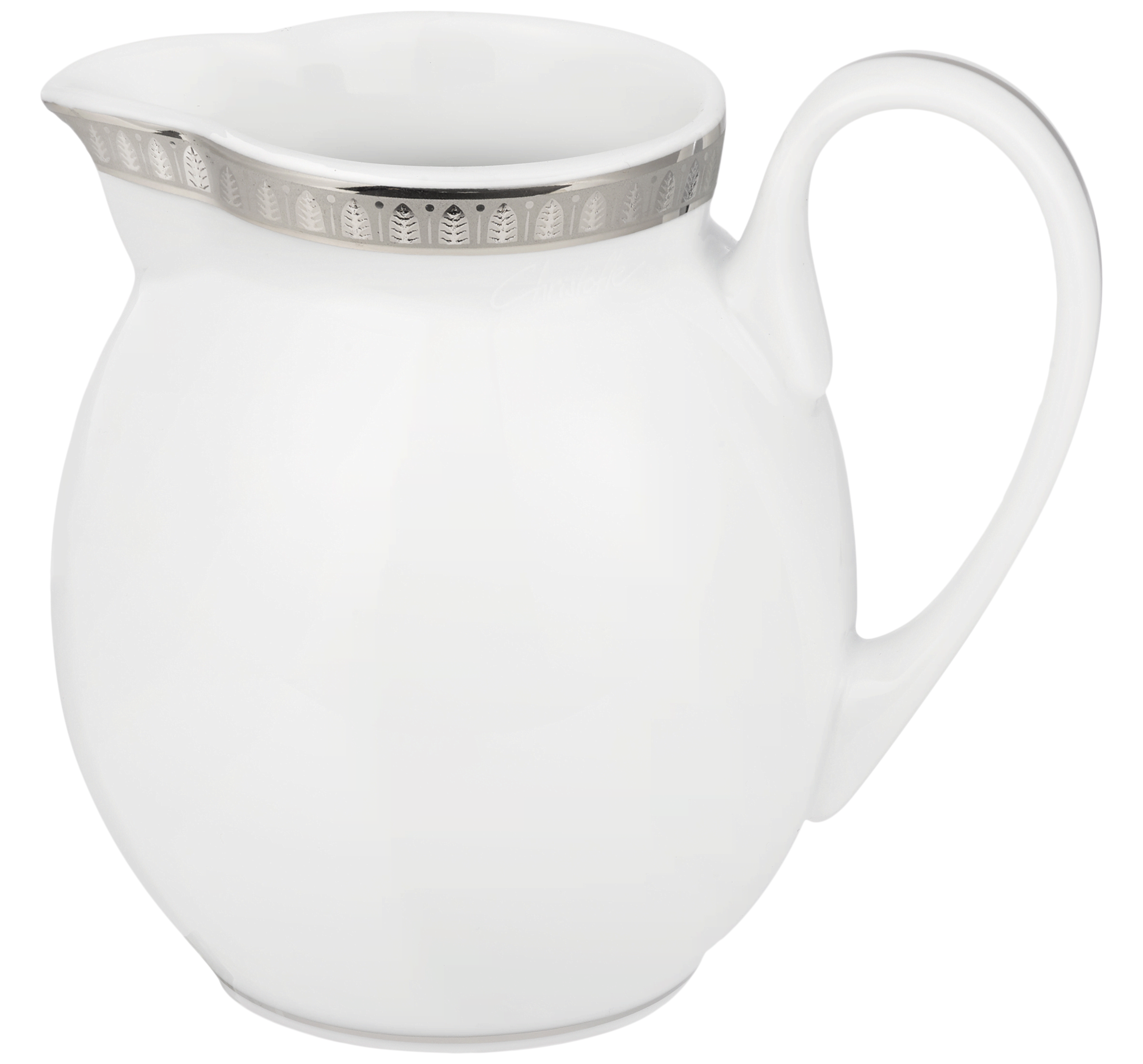christofle porcelain creamer jug platinum finish 2