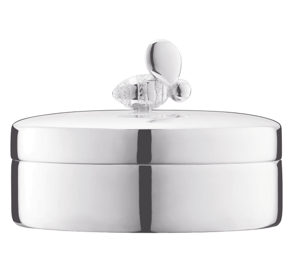 christofle round secret box beebee  silver plated 1