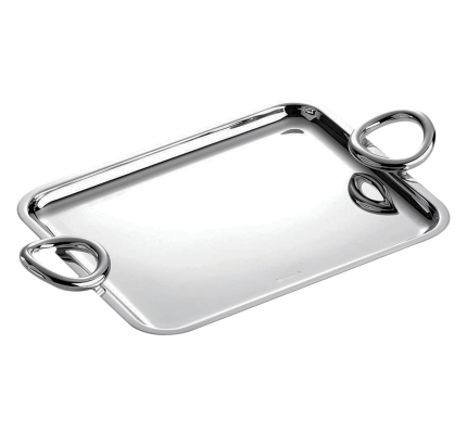 christofle tray 20x16 cm 2 handles vertigo  silver plated 1