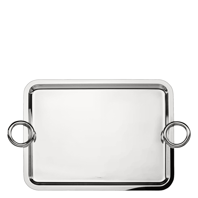 Large Silver-Plated Tray 16 x 12 in Vertigo