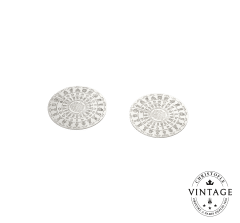 christofle vintage silvered glass coaster duo 0