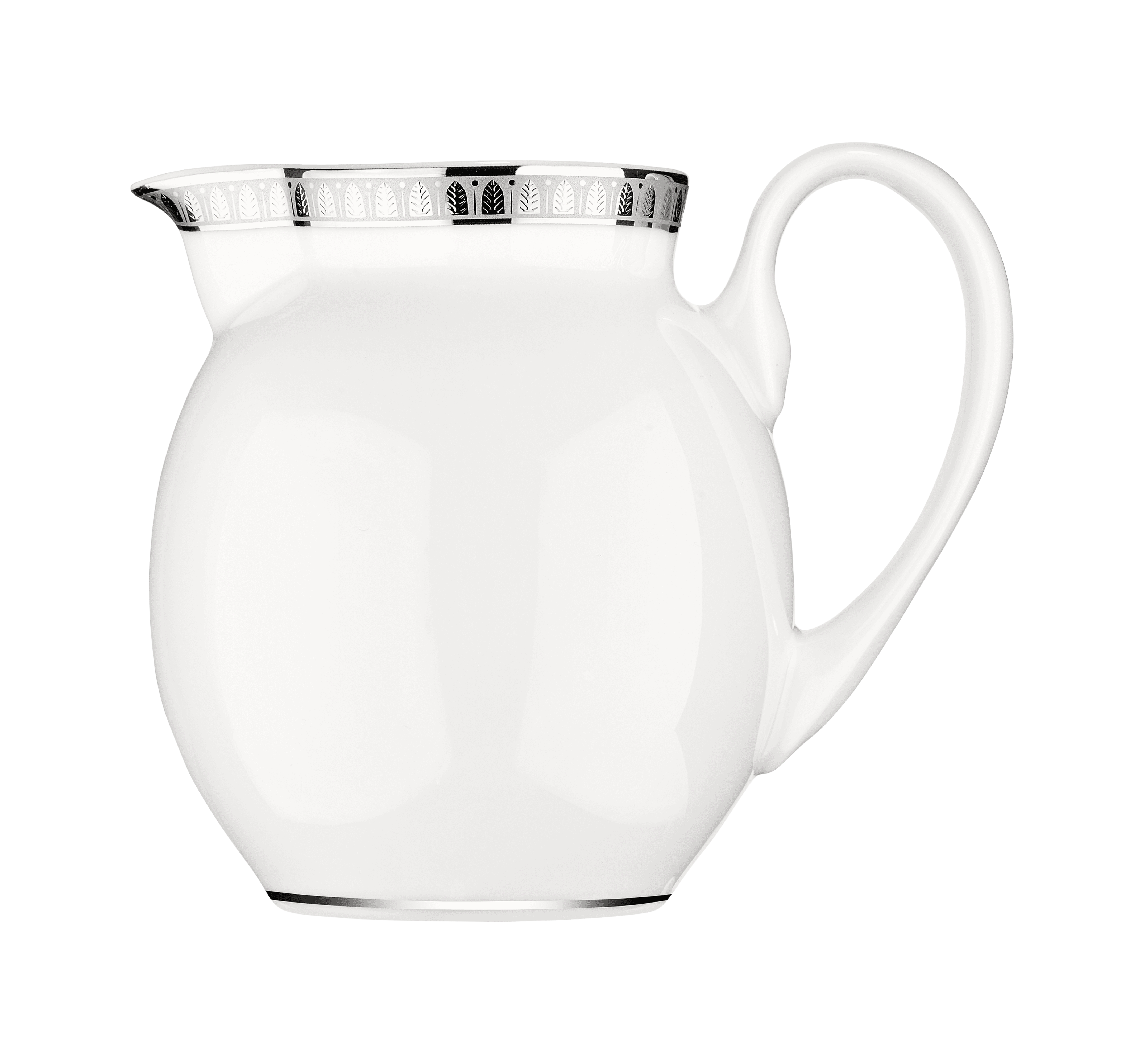 christofle porcelain creamer jug platinum finish 1