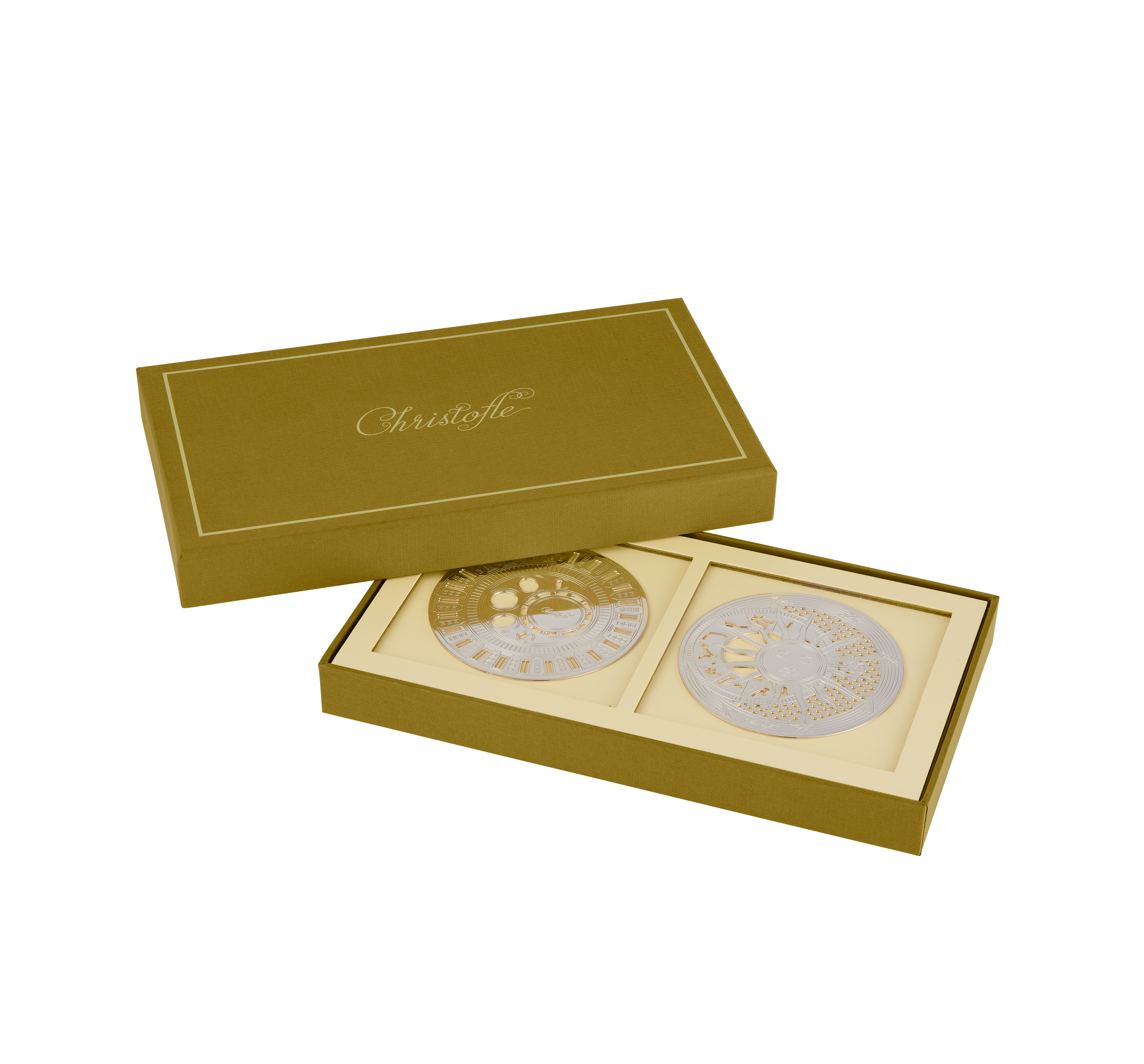 christofle  set of 2 silver-plated coasters 0