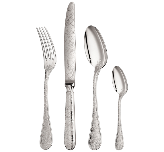 christofle 4-piece silver plated flatware set 0