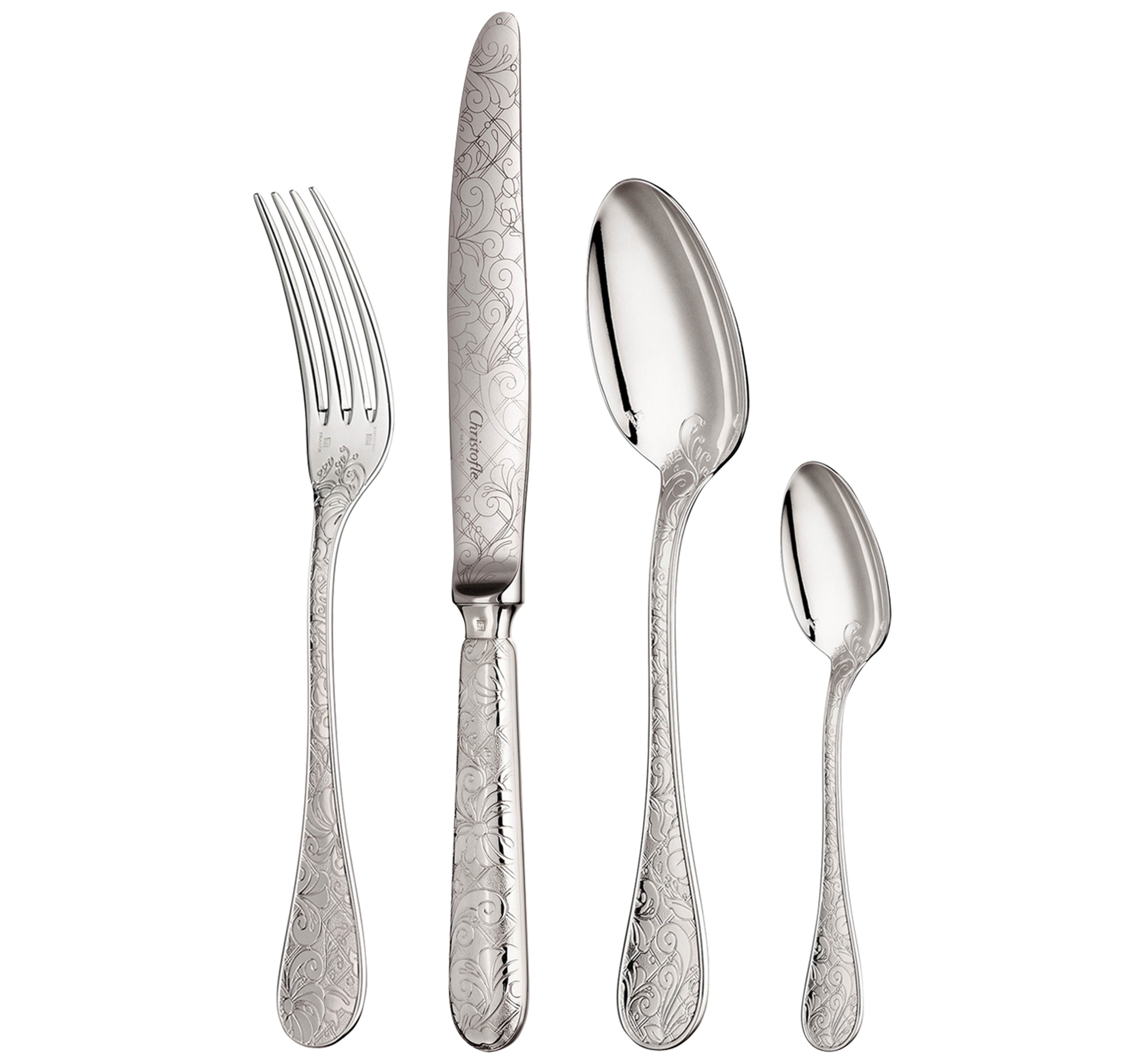 christofle ensemble individuel (4 pièces) en métal argenté 0